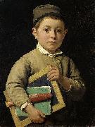 Albert Anker Schoolboy oil on canvas